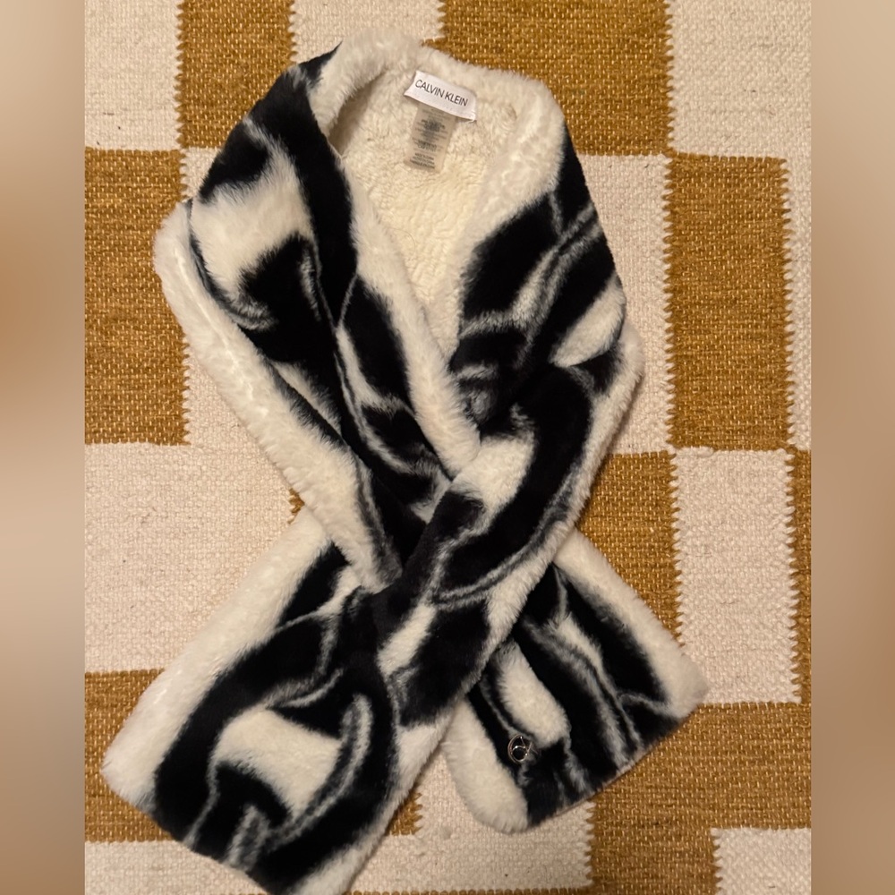 Calvin Klein Cream Faux Fur Accessory